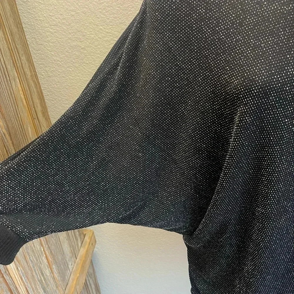 Paperloc black silver embellishments wing sleeves size large boho career biker - Picture 2 of 6